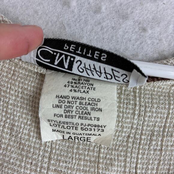 Vintage CM Shapes Crop Tank Women's Large Rayon Acetate Flax Blend Breathable - Picture 3 of 7